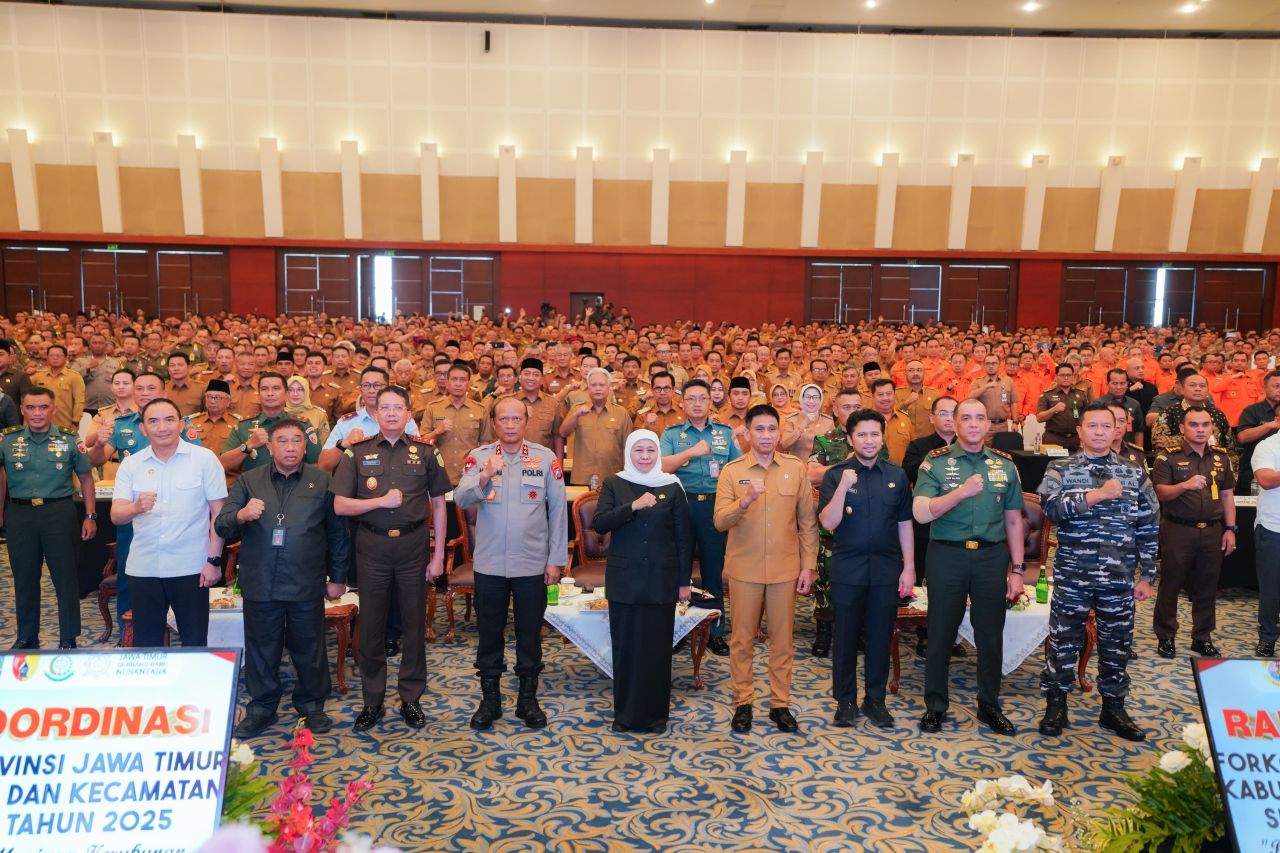 Rakor Forkopimda se-Jatim, Khofifah: Gaungkan Semangat Rembug-Nyekrup Jaga Stabilitas